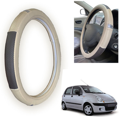 PEEPS STORE Steering Cover For Daewoo Matiz(Black, Leatherite)