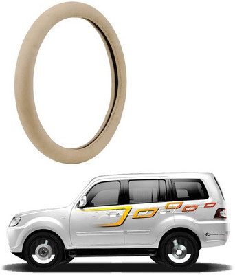 RKPSP Hand Stiched Steering Cover For Universal For Car Sumo Grand(Beige, Leatherite)