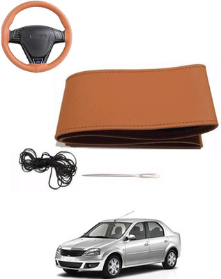 MATIES Hand Stiched Steering Cover For Mahindra Logan(Tan, Leatherite)
