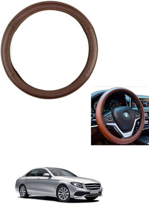 MATIES Steering Cover For Mercedes Benz E220(Brown, Leather)