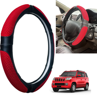 PEEPS STORE Steering Cover For Mahindra TUV 300(Black, Leatherite)