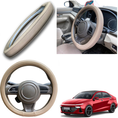 PEEPS STORE Steering Cover For Hyundai Verna(Black, Leatherite)