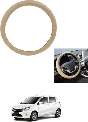 MATIES Steering Cover For Universal For Car Celerio(Beige, Leather)