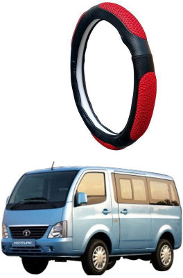 AUTO PEARL Steering Cover For Tata VNL(Black Red, Leatherite)