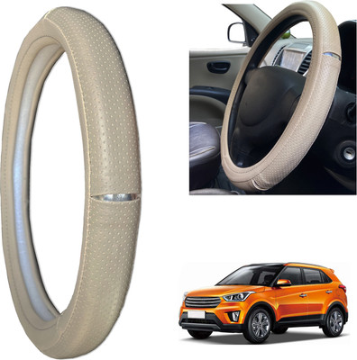 PEEPS STORE Steering Cover For Hyundai Creta(beige, Leatherite)