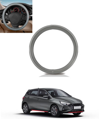 MATIES Steering Cover For Hyundai Universal For Car(Silver, Leather)