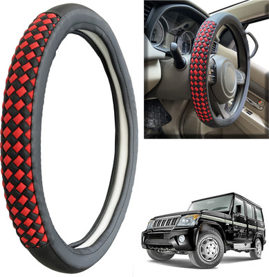 PEEPS STORE Steering Cover For Mahindra Bolero(Black, Leatherite)