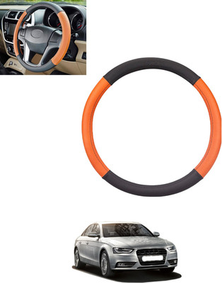 MSNP Steering Cover For Audi S4(Tan & Black, Leatherite)