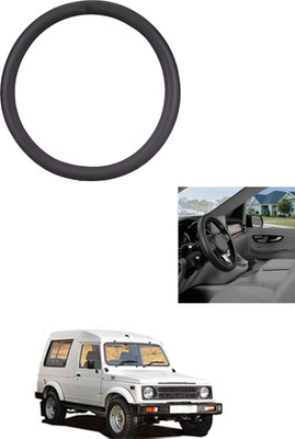 MATIES Steering Cover For Universal For Car Gypsy(Black, Leather)