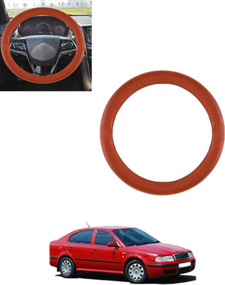 AYW Steering Cover For Skoda Octavia(Tan, Leatherite)