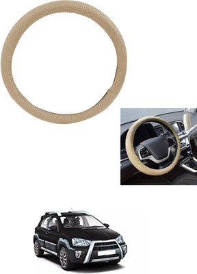 MATIES Steering Cover For Toyota Etios Cross(Beige, Leather)