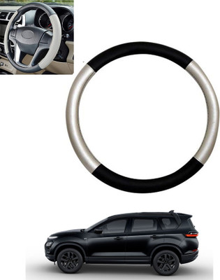 ABJD Steering Cover For Tata Safari(Silver, Black, Leatherite)