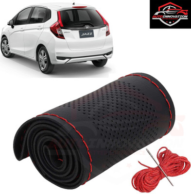 Autoinnovation Hand Stiched Steering Cover For Honda Universal For Car(Black, Leather)