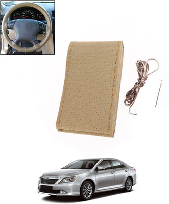 monolive Hand Stiched Steering Cover For Toyota Camry(Beige, Leatherite)