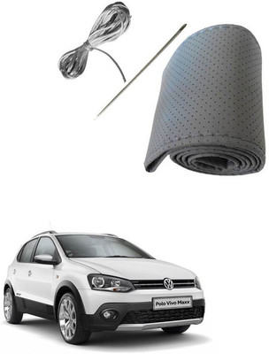 RKPSP Hand Stiched Steering Cover For Universal For Car Universal For Car(Grey, Leatherite)