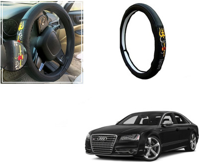 Automotive Prist Steering Cover For Audi S8(Black, Leatherite)