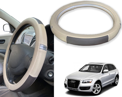 PEEPS STORE Steering Cover For Audi Q3(Red, Black, Leatherite)