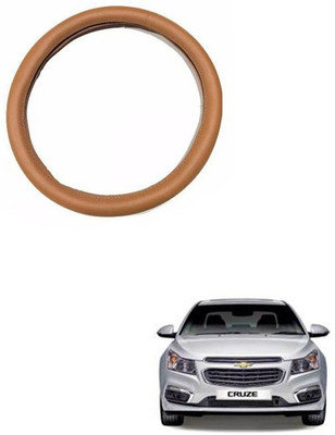 RKPSP Hand Stiched Steering Cover For Universal For Car CR-V(Tan, Leatherite)