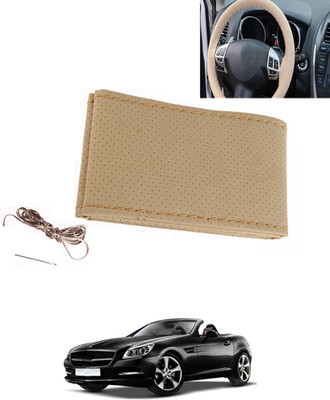 MATIES Hand Stiched Steering Cover For Mercedes Benz Universal For Car(Beige, Leatherite)