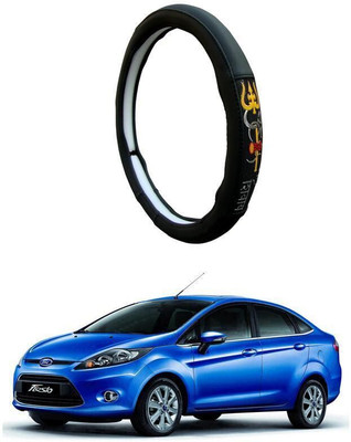 AUTO PEARL Steering Cover For Ford Fiesta(Black, Leatherite)