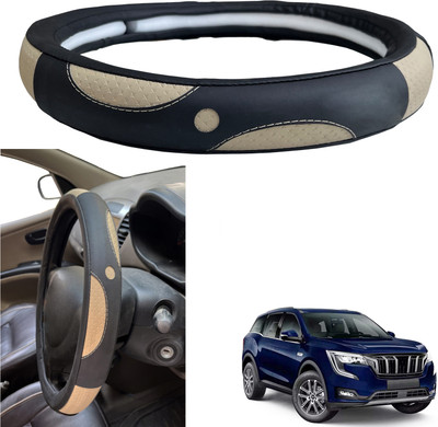 PEEPS STORE Steering Cover For Mahindra XUV(Black, Leather)