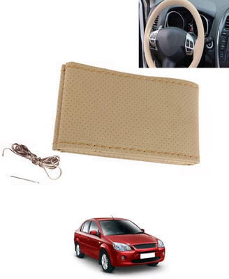 MATIES Hand Stiched Steering Cover For Ford Ikon(Beige, Leatherite)