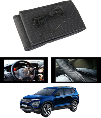 monolive Hand Stiched Steering Cover For Tata Safari(Black, Leatherite)