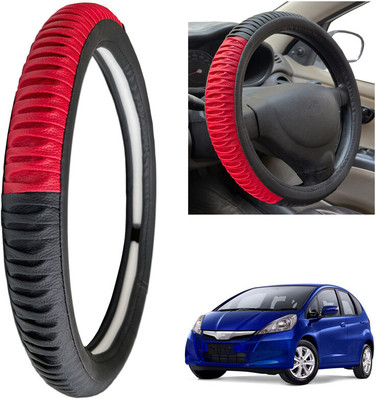 PEEPS STORE Steering Cover For Honda Jazz(Black, Leatherite)