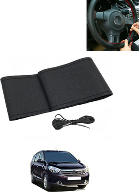 MATIES Hand Stiched Steering Cover For Renault Lodgy(Black, Leatherite)