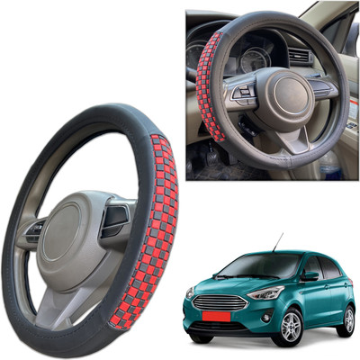 PEEPS STORE Steering Cover For Ford Aspire(Black, Leatherite)