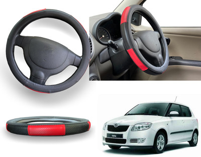 PEEPS STORE Steering Cover For Skoda Laura(Red, Leatherite)