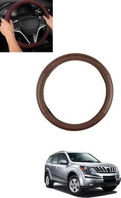 ABJD Steering Cover For Mahindra XUV 500(Brown, Leatherite)