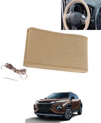 MATIES Hand Stiched Steering Cover For Maruti Universal For Car(Beige, Leatherite)