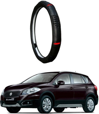 AUTO PEARL Steering Cover For Maruti S-Cross(Diamond Black Red, Leatherite)