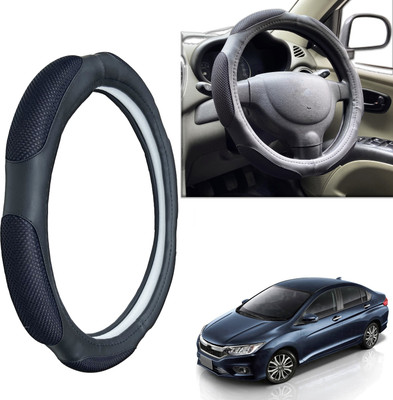 PEEPS STORE Steering Cover For Honda New City(Black, Leatherite)