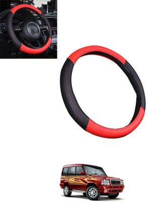 monolive Steering Cover For Tata Sumo(Red, Black, Leatherite)