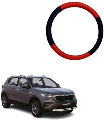 SPREADX Steering Cover For Skoda Universal For Car(Red, Black, Leatherite)
