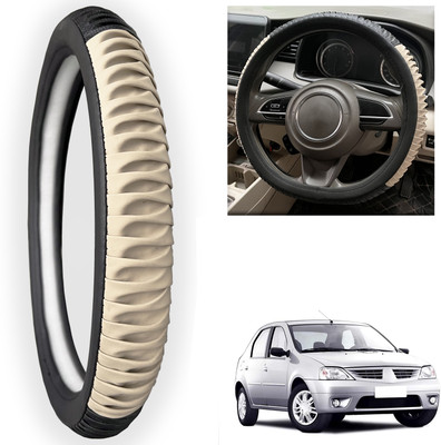 PEEPS STORE Steering Cover For Mahindra Logan(Black, Leatherite)