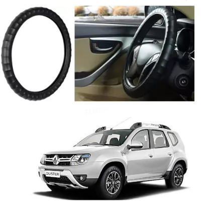 Shubh Auto Hand Stiched Steering Cover For Renault Duster(Black, Leatherite)