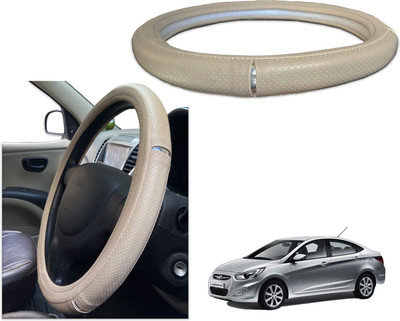 PEEPS STORE Steering Cover For Hyundai Verna(Black, Red, Leatherite)