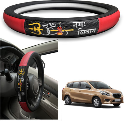 PEEPS STORE Steering Cover For Datsun Go+(Black, Leatherite)