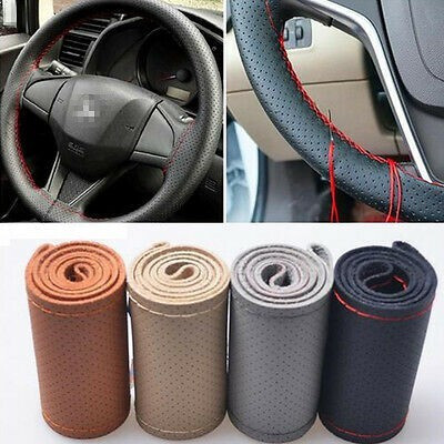 s mangalam Hand Stiched Steering Cover For Hyundai Baleno(brown, silver, beige, black & red, Leather)