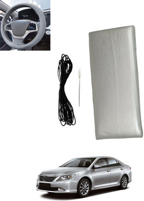 monolive Hand Stiched Steering Cover For Toyota Camry(Silver, Leatherite)
