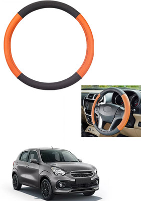MATIES Steering Cover For Maruti Celerio(Tan/Black, Leather)