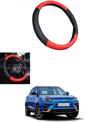 MATIES Steering Cover For Mahindra Universal For Car(Red/Black, Leather)