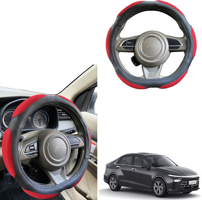 PEEPS STORE Steering Cover For Hyundai Verna(Black, Leatherite)