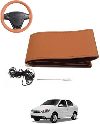 MATIES Hand Stiched Steering Cover For Tata Indigo(Tan, Leatherite)