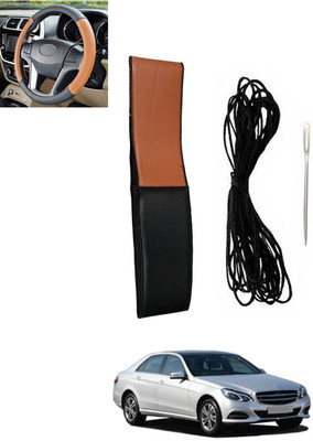 monolive Hand Stiched Steering Cover For Mercedes Benz E250(Tan, Black, Leatherite)