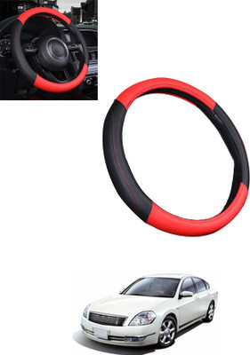 MATIES Steering Cover For Nissan Teana(Red/Black, Leatherite)
