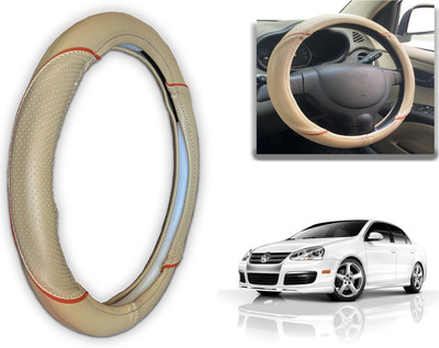 PEEPS STORE Steering Cover For Volkswagen NA(Black, Red, Leatherite)